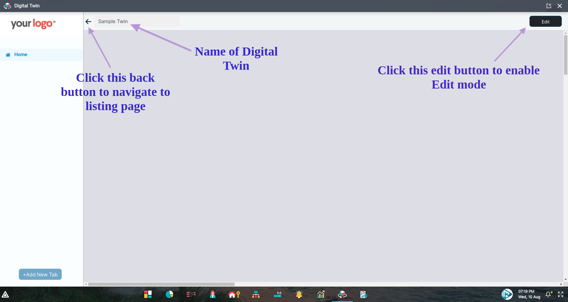 Digital Twin detail page